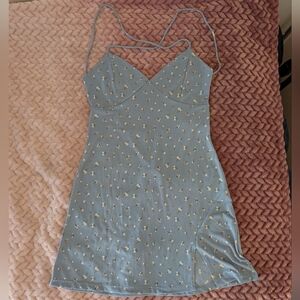 Floral Blue Spaghetti Strap Dress